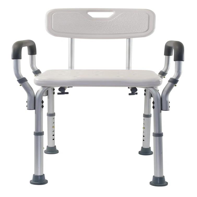 Essential Medical Supply Essential Medical Supply Height Adjustable Shower and Bath Bench with Padded Arms, Contoured Back and Textured Shower Chair Seat B3011