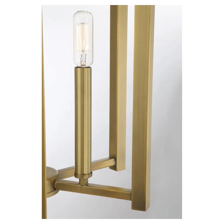 Greyleigh™ Brenton 5 - Light Lantern Square / Rectangle Pendant in Warm Brass
