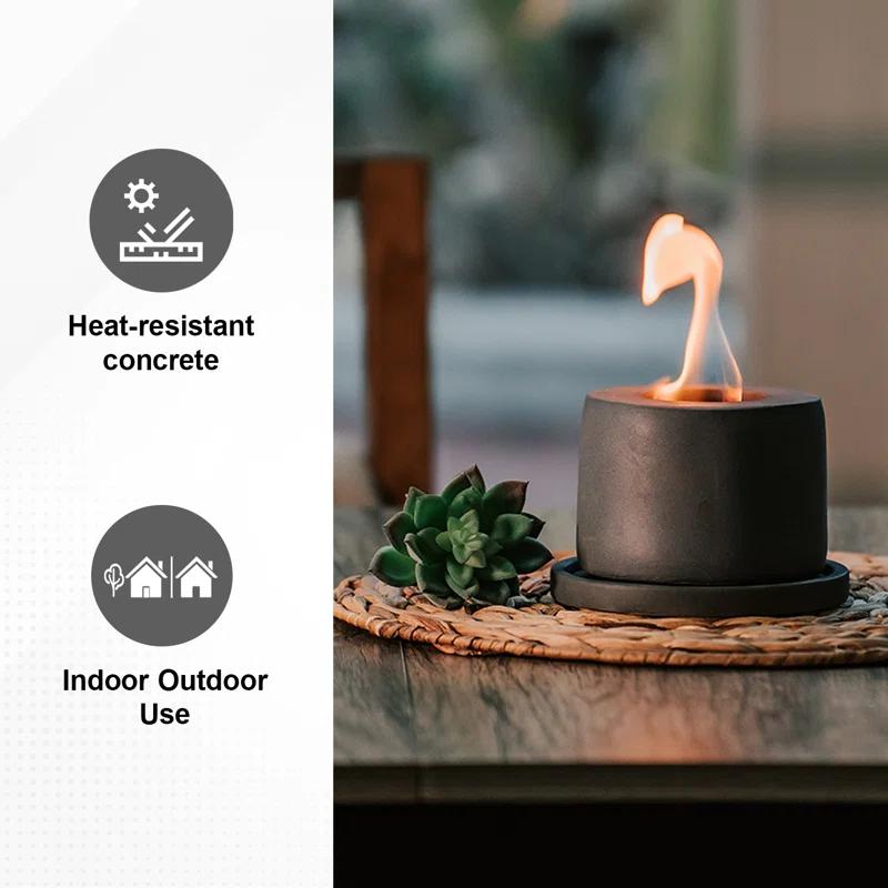 Kante Concrete Bio-Ethanol Smokeless Fire Pit Table