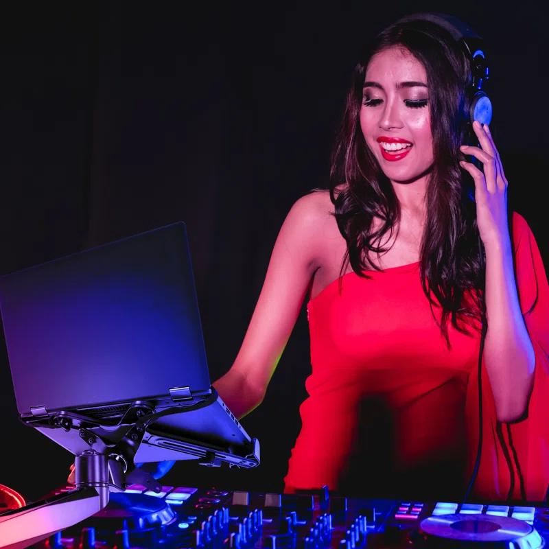 Mount-it Mount-It! VESA Clamp On Laptop Tray Notebook Holder Arm with Safety Strap and Safety Ledge Stopper