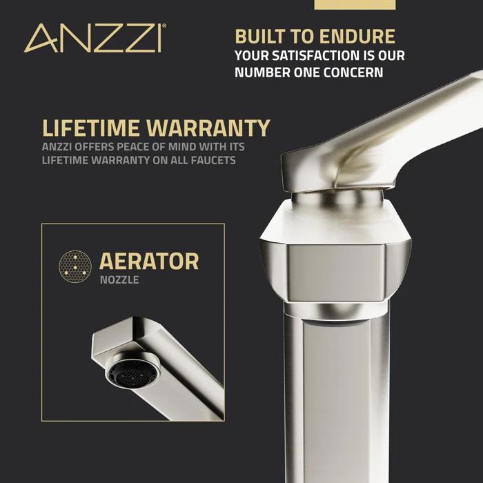 ANZZI Single-Hole Single-handle Bathroom Faucet with Drain Assembly L-AZ900BN