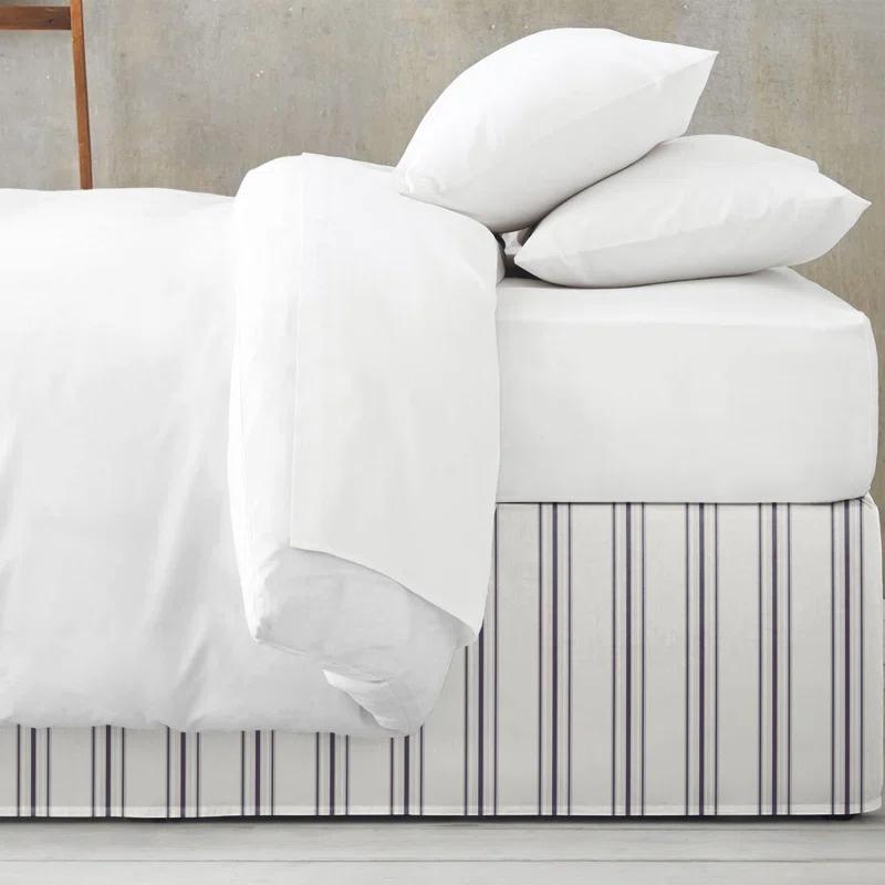 August Stripe Cotton Tailored Bed Skirt