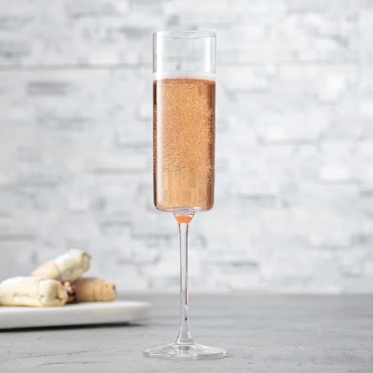 JoyJolt JoyJolt Claire Champagne Glass Flutes, 5.7oz (Set of 2)