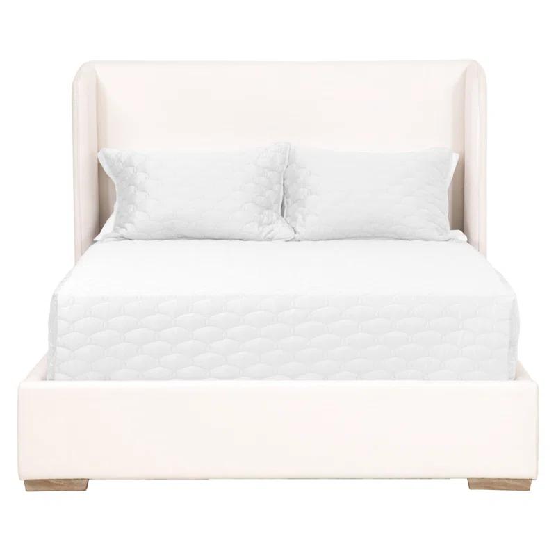 Benjara Upholstered Wingback Bed