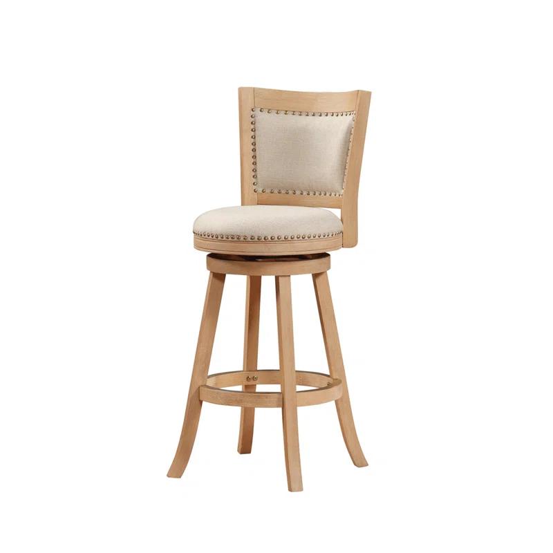 Dovecove Falken Swivel Upholstered Counter Stool with Solid Wood Frame