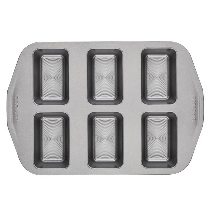 Circulon Circulon Nonstick Bakeware Mini Loaf Pan, 6-Cup, Gray