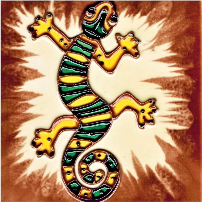 Continental Art Center 4'' x 4'' Glossy Hand Painted Ceramic