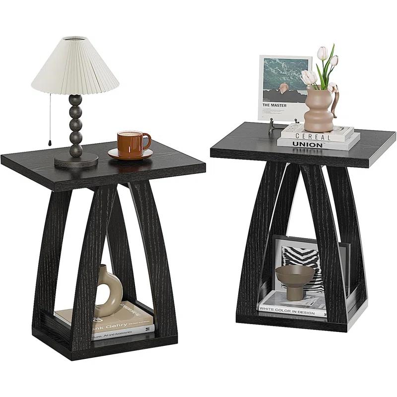 Latitude Run® End Table Set Of 2, Side Table, Nightstand, Sofa Side Table With Shelf, Modern End Table For Living Room, Bedroom