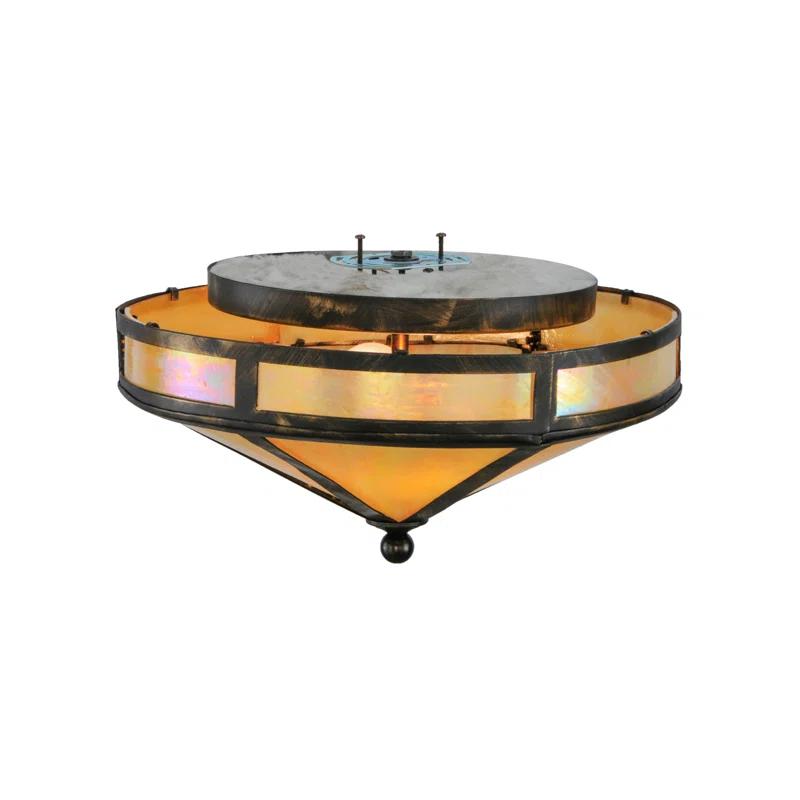Meyda Lighting Rustic Lodge Glass Flush Mount