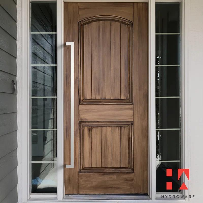 Satin Push/Pull Door Handle - Modern Contemporary Long Stainless Steel Push Pull Door Handle for Home Entrance Glass Shower Wooden Barn & Office Store Shop Doors