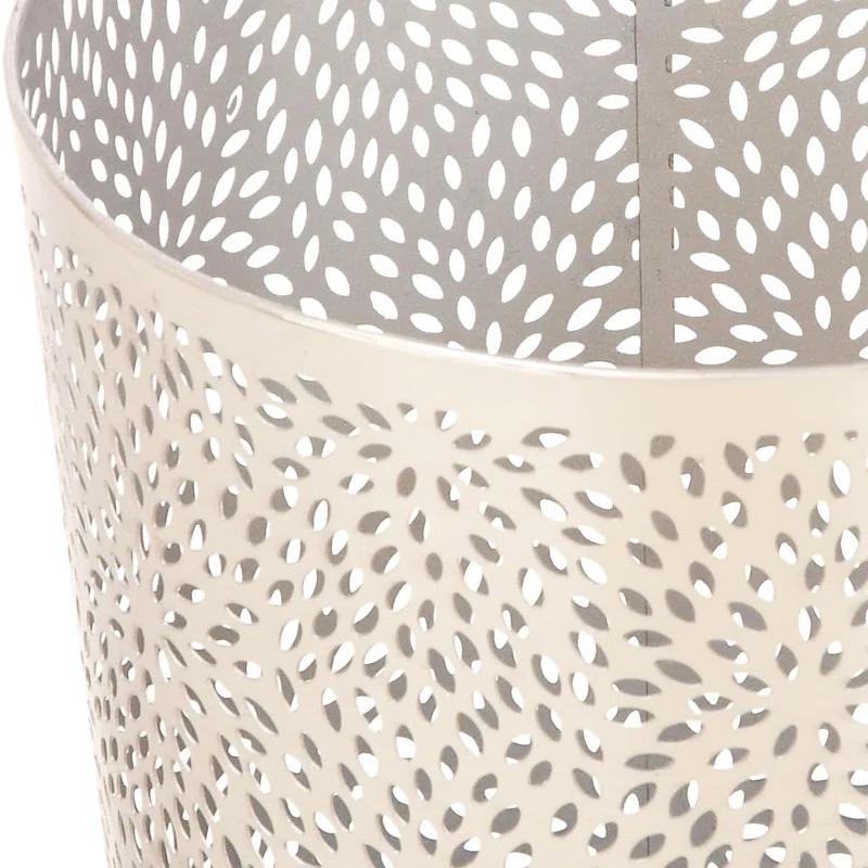 CosmoLiving by Cosmopolitan Modern Perforated Design Round Metal Waste Basket