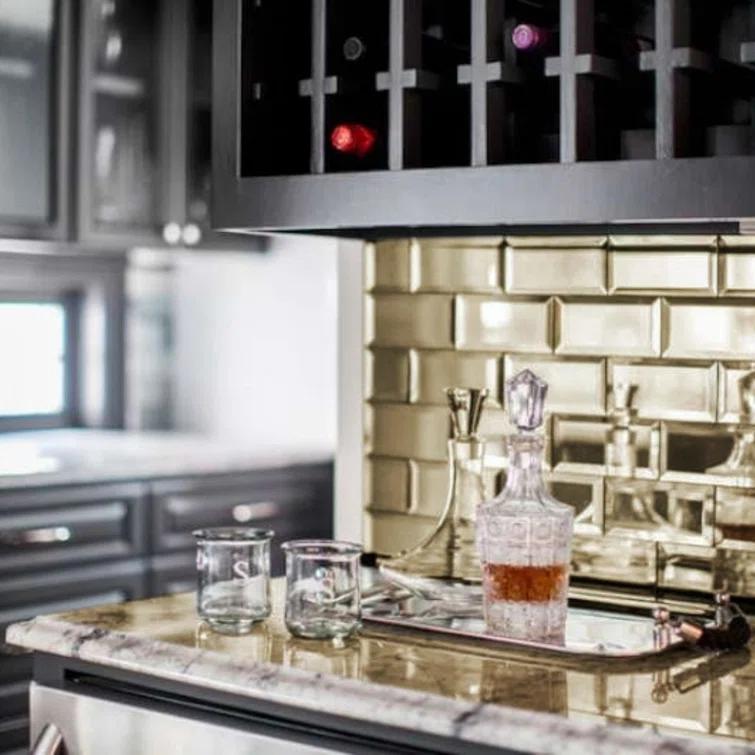 Abolos Reflections 3 in. x 6 in. Diamond Grade Glass Mirror Beveled Subway Decorative Kitchen & Bathroom Wall Tile & Reviews | Perigold