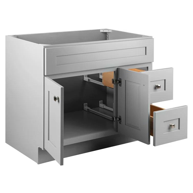 Design House Brookings 36 Inch Bathroom Vanity, Ready to Assemble, Solid Wood, Sherwin Williams – Design House, 587097