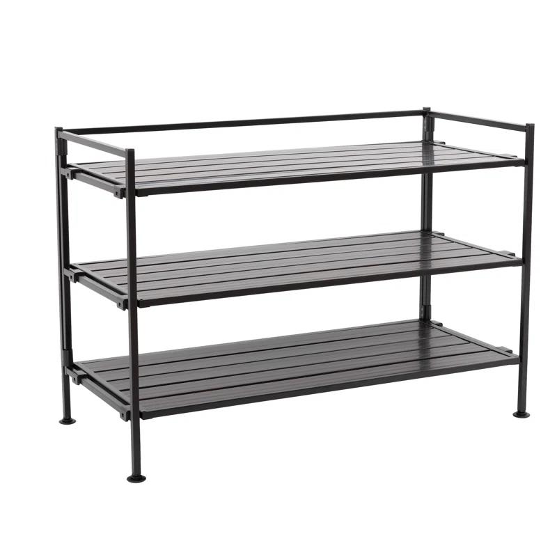 3-Tier (12 Pair) Stackable Resin Shoe Storage Rack