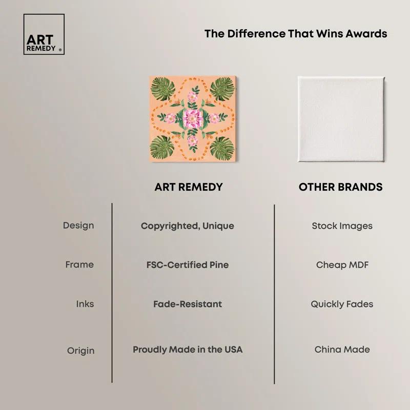 Art Remedy Floral Reef Pink Canvas Boho Maximalist Wall Art by Art Remedy