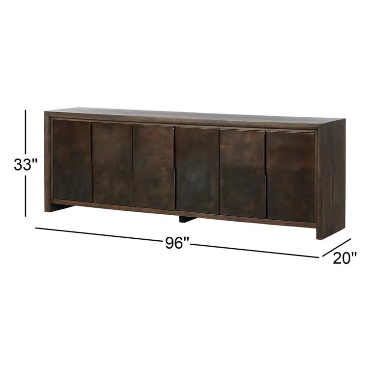 Arlington Espresso Oak and Iron 96" Sideboard