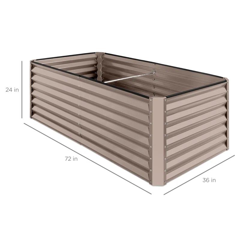 Arlmont & Co. Rosonda 8x4x2ft Outdoor Metal Raised Garden Bed, Planter Box for Vegetables, Flowers, Herbs