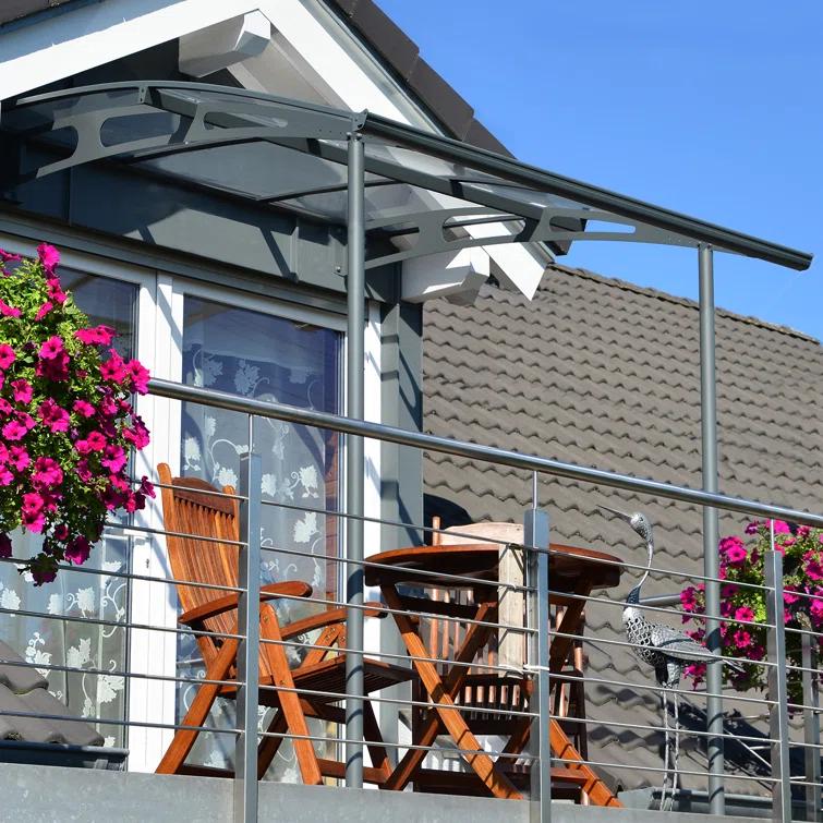 Canopia Palram - Canopia Vega 79.7'' W x 96.3'' D Acrylic Glass Gray Cover Stationary Patio Awning & Reviews | Wayfair