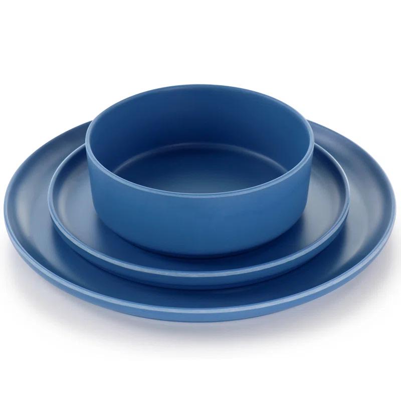 Gibson Home Canyon Crest 12-Piece Stackable Matte Melamine Dinnerware Set
