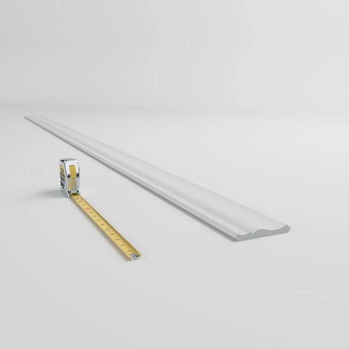 Ekena Millwork WM48 - Americraft Crown Moulding, 3 11/32"H x 2 5/8"P x 4 1/4"F x 96"L, Primed Finger-Joint Pine