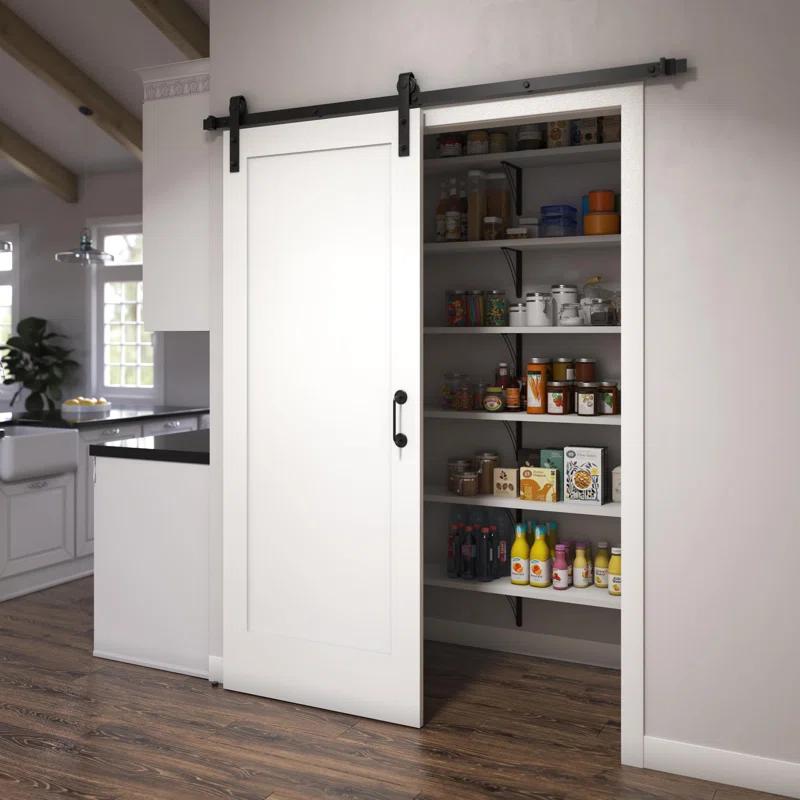 EightDoors 72-in. Matte Black Barn Door Hardware Kit
