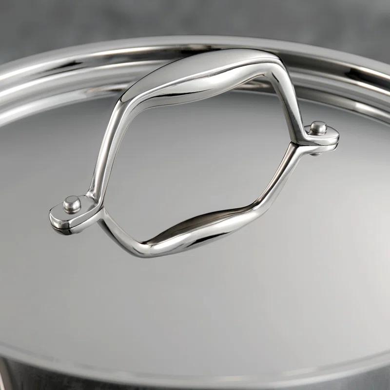 Tramontina Tramontina Signature Tri-Ply Clad Stainless Steel 6-Quart Braiser Pan with Lid, Induction-Ready, Dishwasher-Safe, NSF-Certified, Made in Brazil