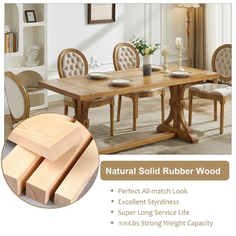 One Allium Way® French Style Vintage Solid Wood Upholstered Dining Chair (Set of 4)