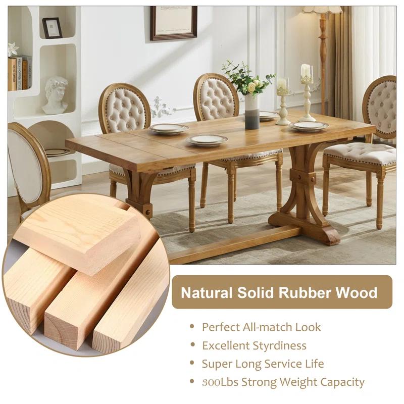 One Allium Way® French Style Vintage Solid Wood Upholstered Dining Chair (Set of 4)