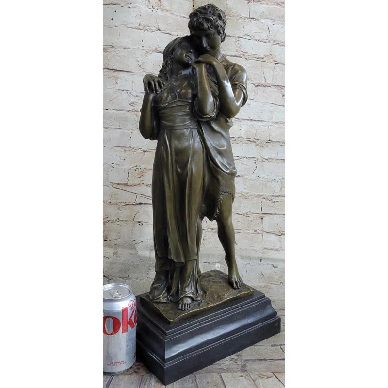 Red Barrel Studio® Romantic Lovers Romance Anniversary Wedding Slow Dance Bronze Sculpture Statue