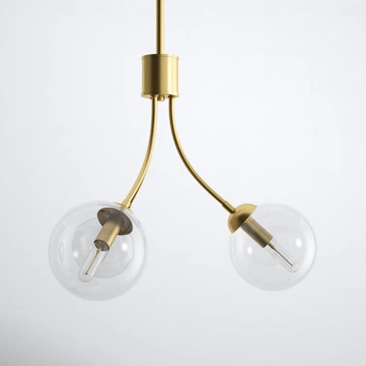 Moonrise 3 Light Metal Dimmable Globe Chandelier