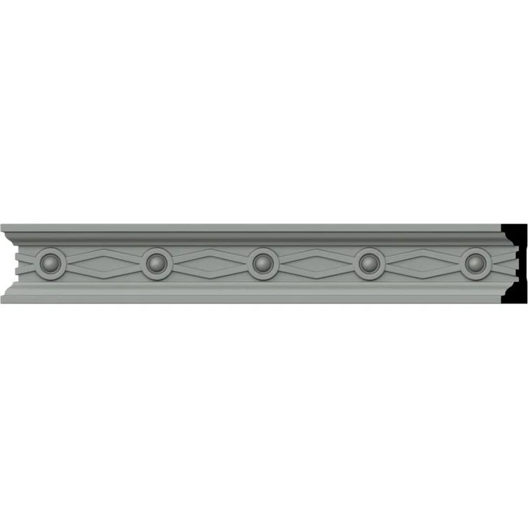 Ekena Millwork 1 1/2"H x 1/2"P x 94 1/2"L, (2" Repeat), Federal Chair Rail (Set of 8)