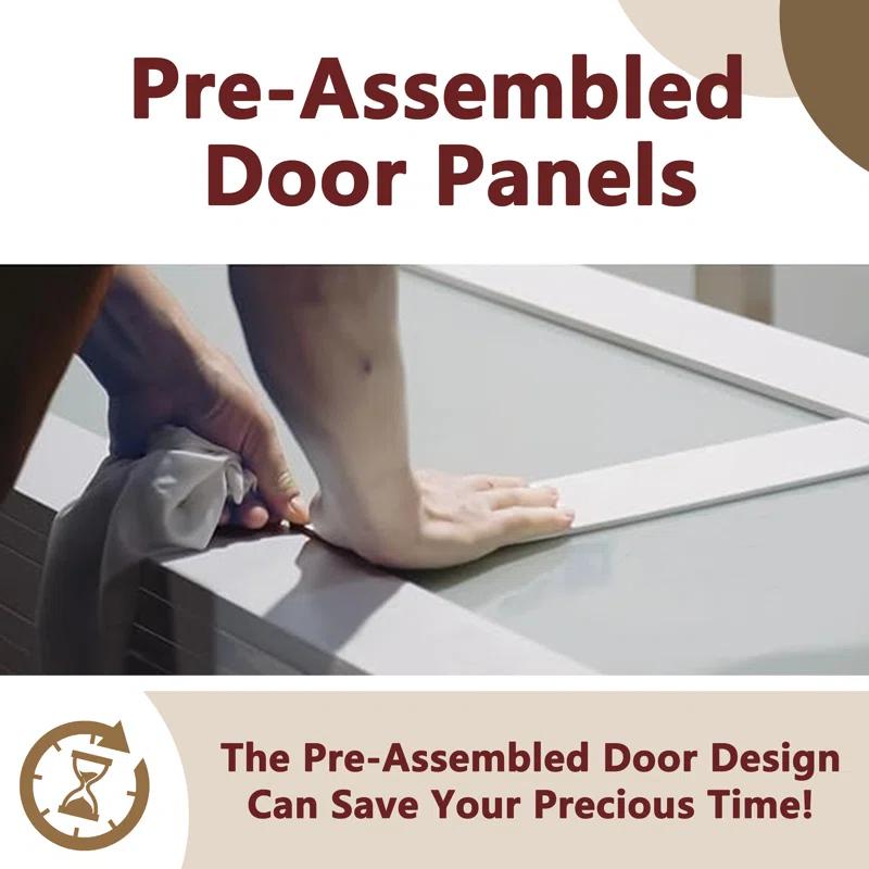 CHIC MODE Interior Dutch Door - Half Frosted Glass Split Door Slab, Modern Style Farmhouse Closet Door, Natural Pine Wood(Not Include Door Hinges)