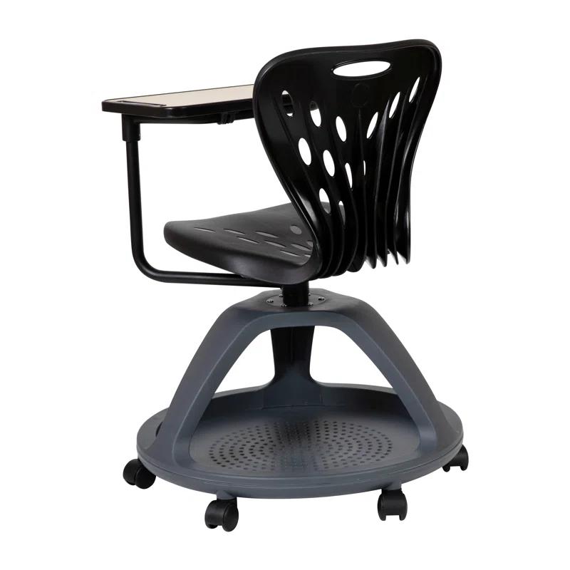 Flash Furniture Mobile Desk Chair with 360° Tablet Rotation and Storage Cubby
