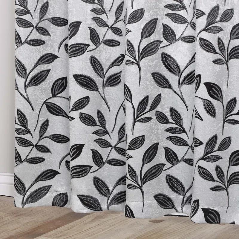 Modern Bohemian Leaves Polyester Machine Washable Room Darkening Blackout Curtains by Superior (Set of 2)