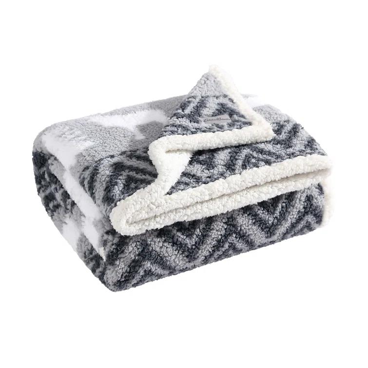 Eddie Bauer Eddie Bauer Printed Sherpa Reversible Throw Blankets