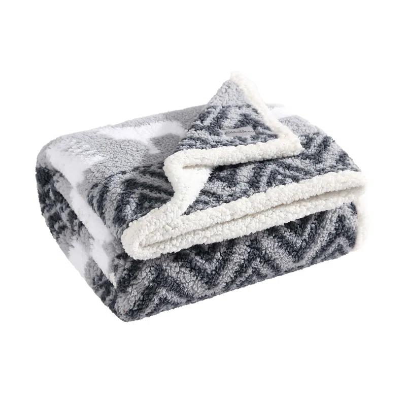 Eddie Bauer Eddie Bauer Printed Sherpa Reversible Throw Blankets