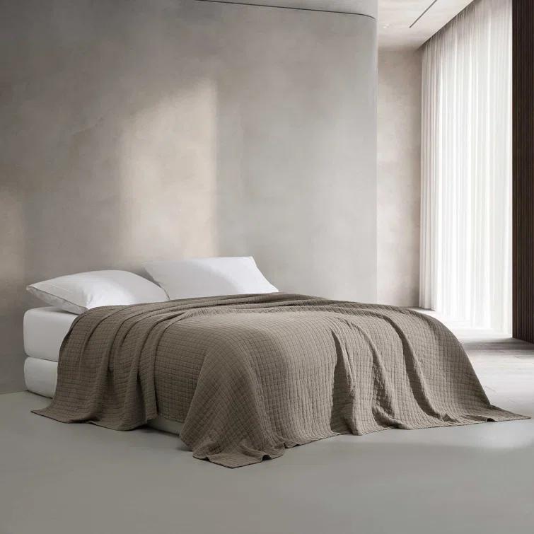 Calvin Klein Essential Garment Washed Solid Reversible Cotton Coverlet