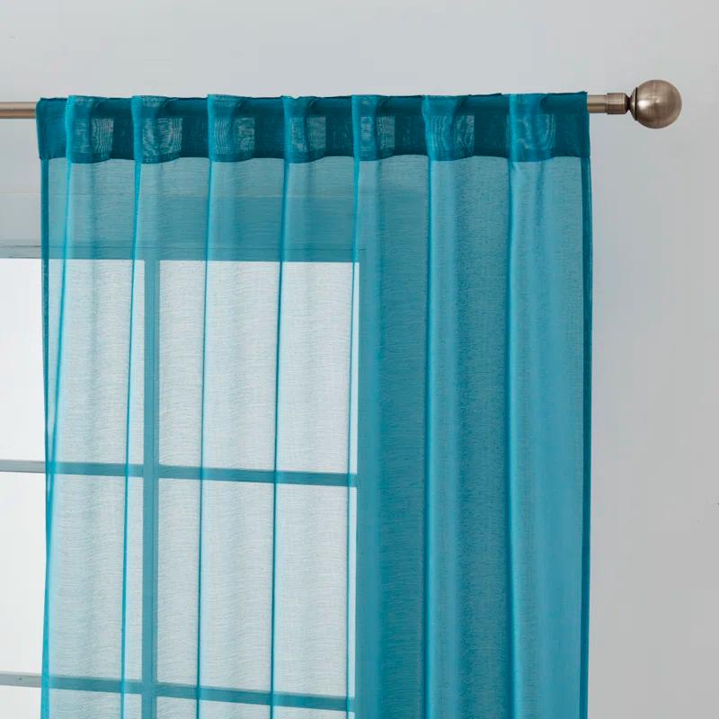 Ebern Designs Lauren Solid Color Semi-Sheer Rod Pocket Curtain Panels & Reviews | Wayfair