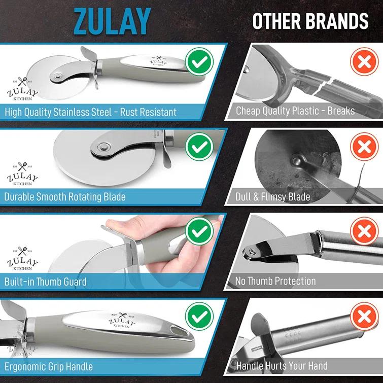 Zulay Kitchen Zulay Kitchen Pizza Cutter Wheel with Stainless Steel blade and guards Pizza Slicer Non-Slip Handle