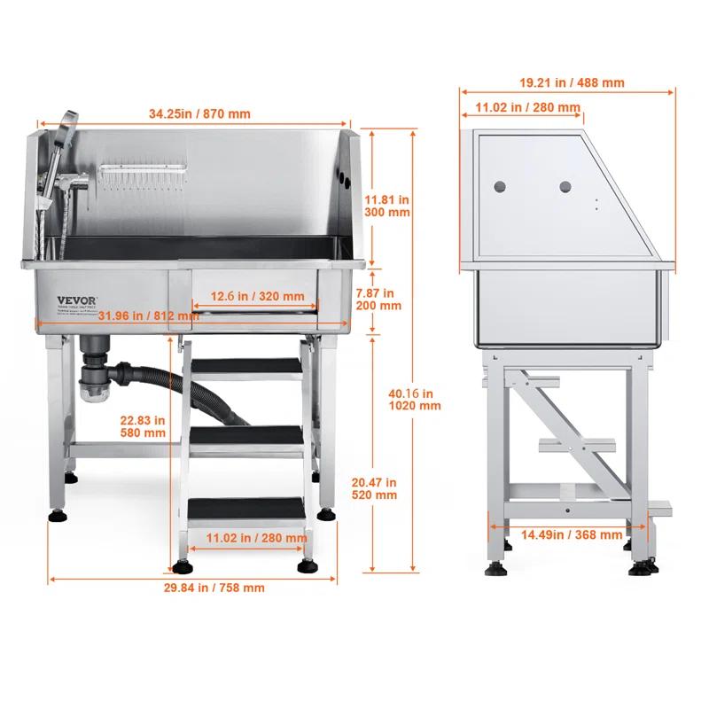 VEVOR Multi-functional Pet Bathtub