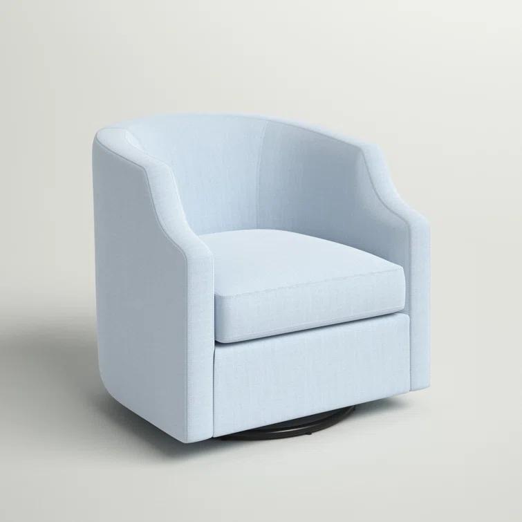 Three Posts™ Debbie Polyester Swivel Barrel Chair