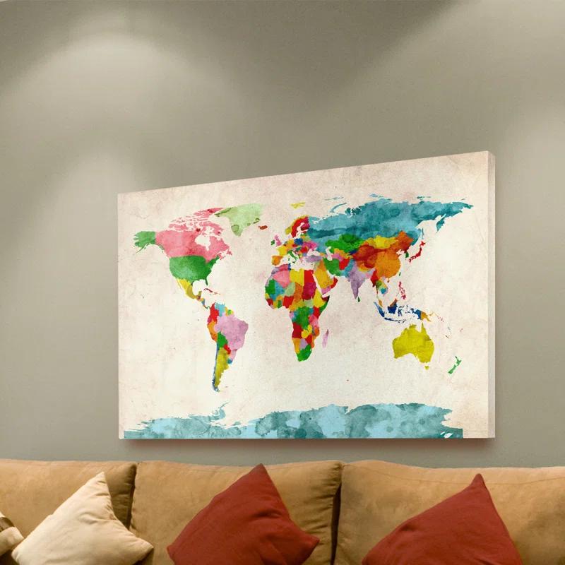 " Watercolor World Map " by Michael Tompsett