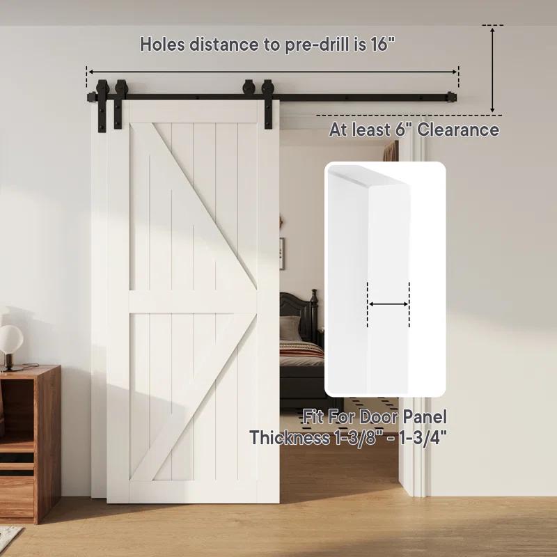 Lazio Steel Double Door Barn Door Hardware Kit Single Bypass