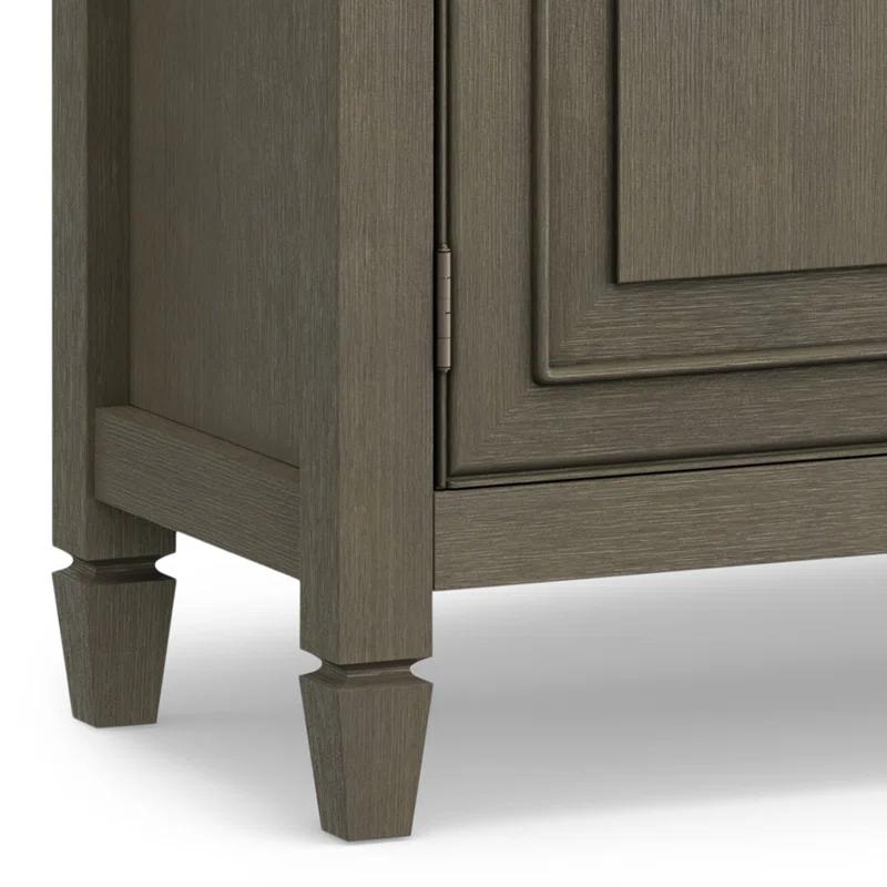 Simpli Home Connaught 40"W Solid Wood 2-Shelf Entryway Storage Cabinet with 2 Storage Drawers