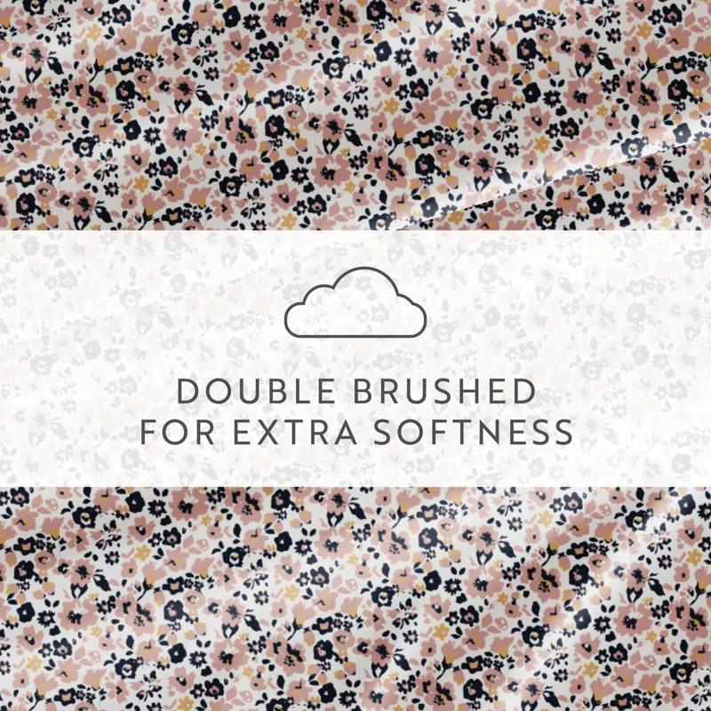 IEnjoy Home 4 Piece Sheet Set Patterned Microfiber Ultra Soft Bedding in Floral Dream