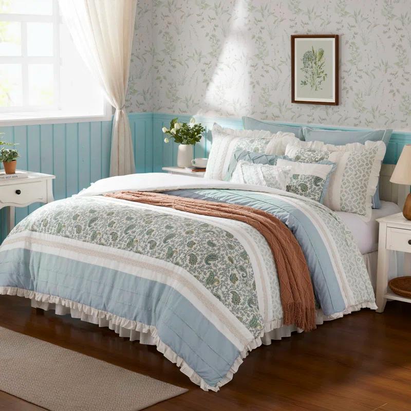 Madison Park Dawn 9 Piece Cotton Percale Comforter Set