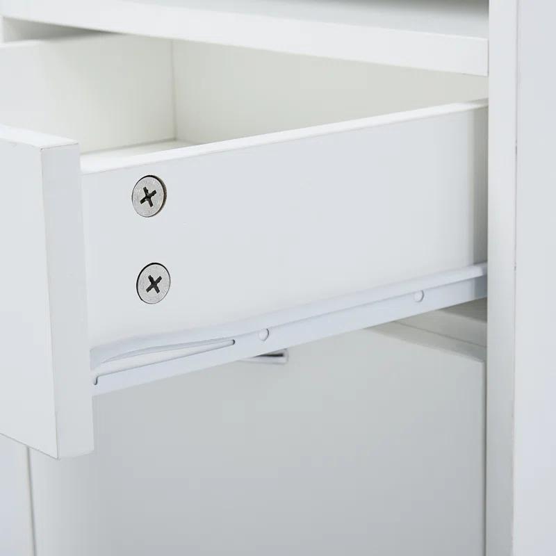 Latitude Run® Mobile Storage Cabinet Organizer with Drawer and Cabinet, Printer Stand with Castors