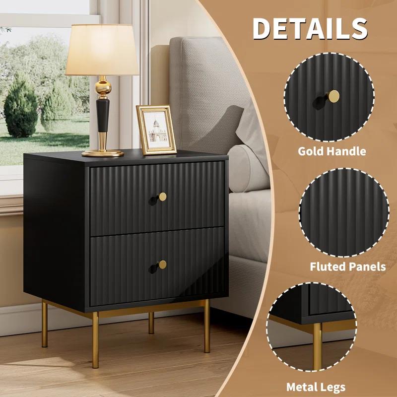 Nightstand With 2 Drawers (Set of 2)