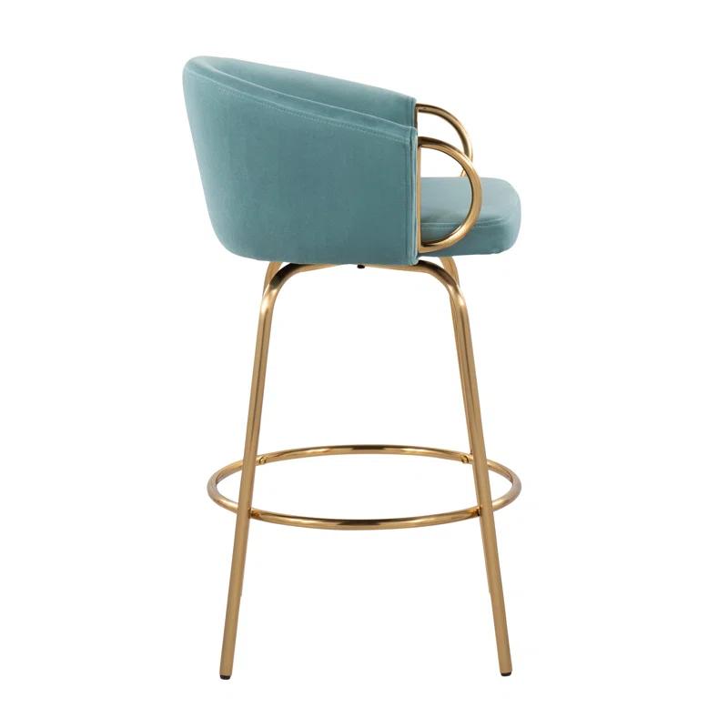 George Oliver Lakyia Swivel Upholstered Counter Stool with Metal Frame (Set of 2)
