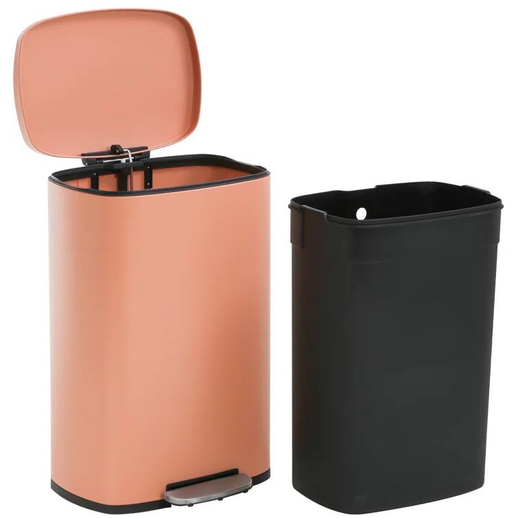 FDW Steel Step On Kitchen Trash Can - 13 Gallons